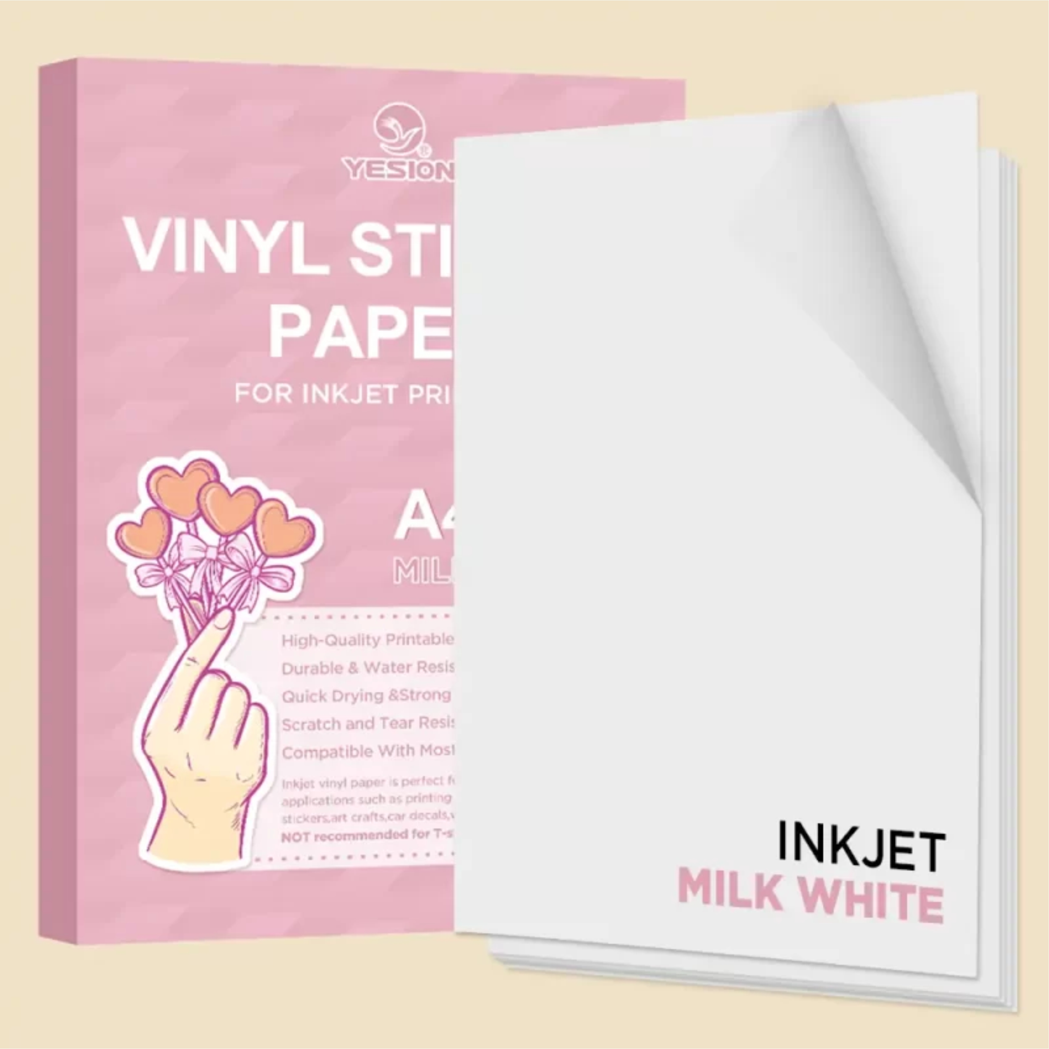 لاصق ابيض PP A4 waterproof milk white 2848-2 / 2701-2 / 2502-1