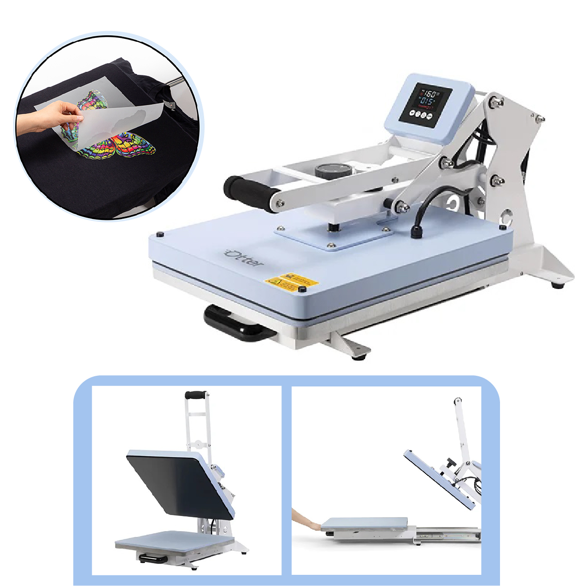 Otter Auto Drawer Clamshell Heat Press (40*50- blue ) 3312-3 / 3105-3