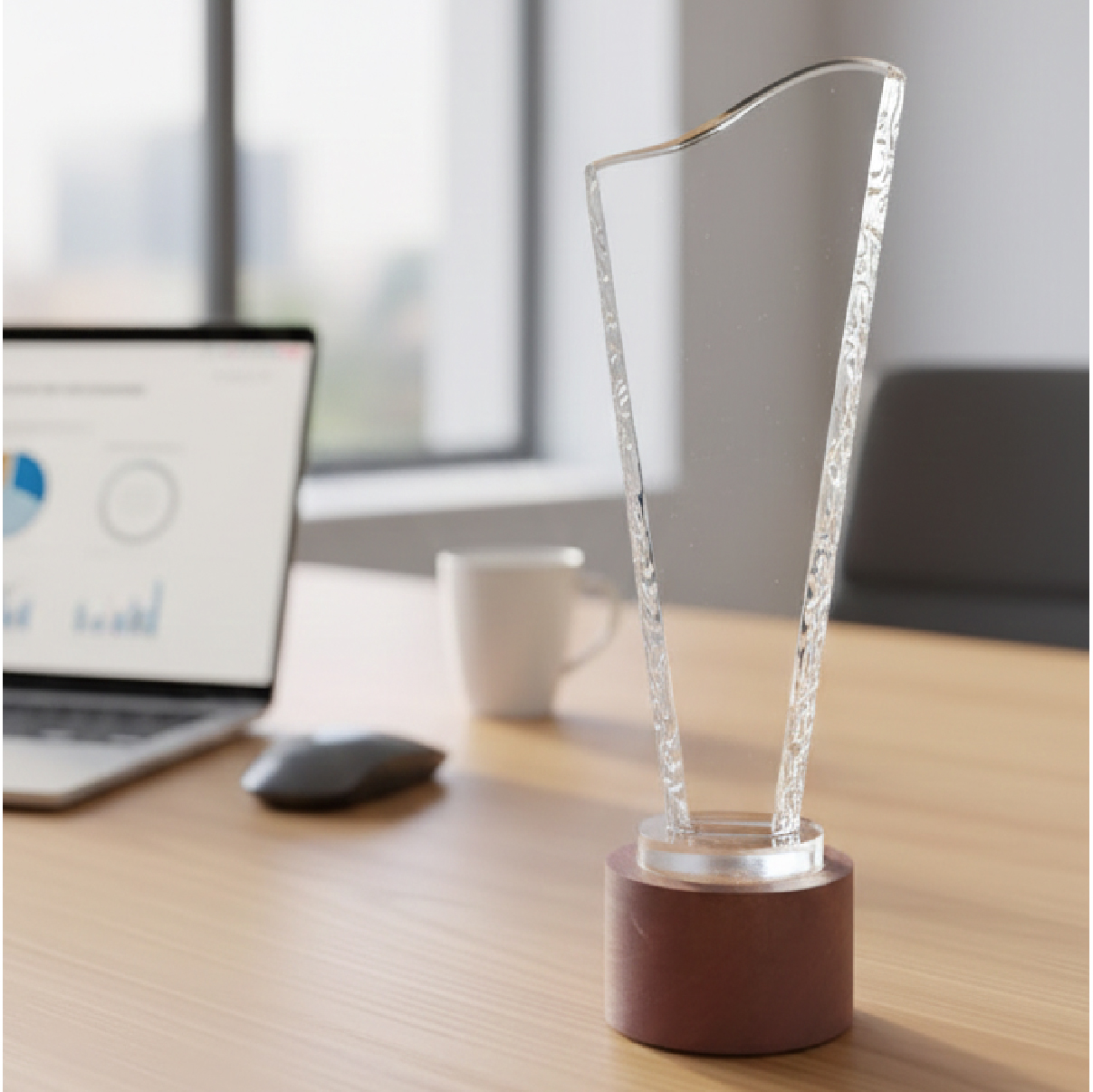 درع كريستال قاعدة خشب مزخرف 3526-15