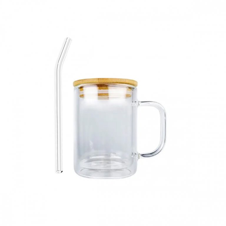 GLASS SUBLIMATION MUG WITH LID GH 1027