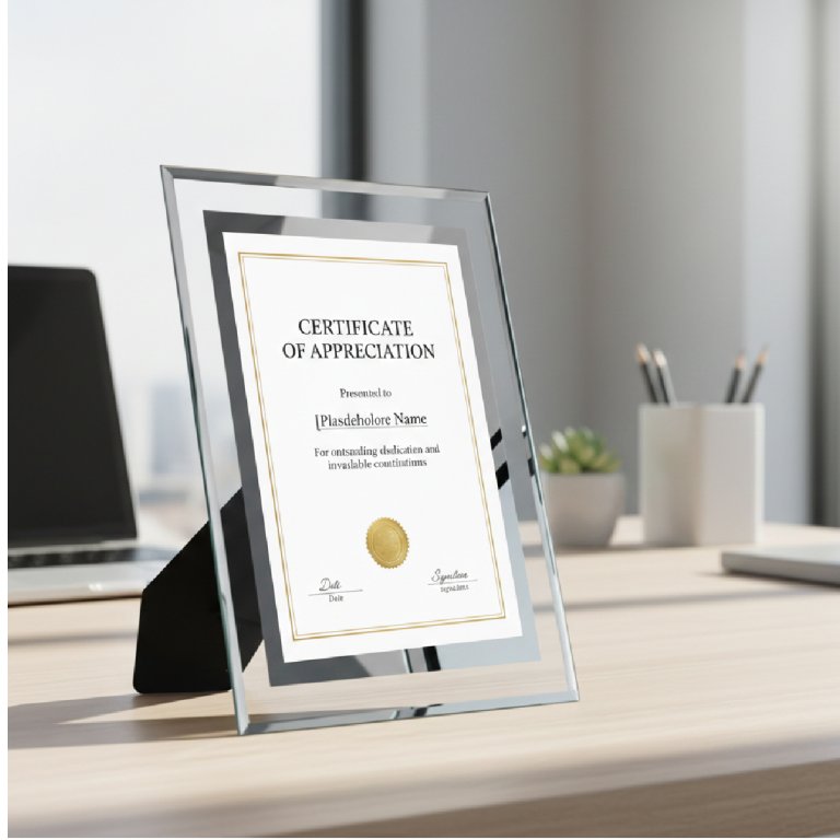 فريم زجاج A5 اطار سلفر 2517-14