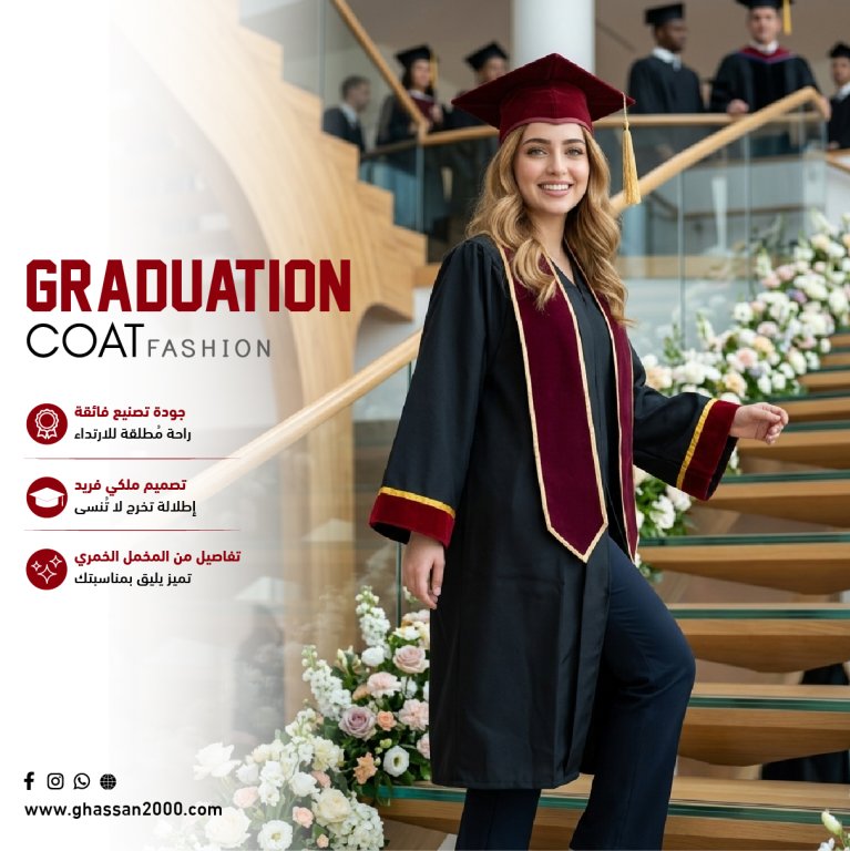 روب تخرج مخمل خمري 3