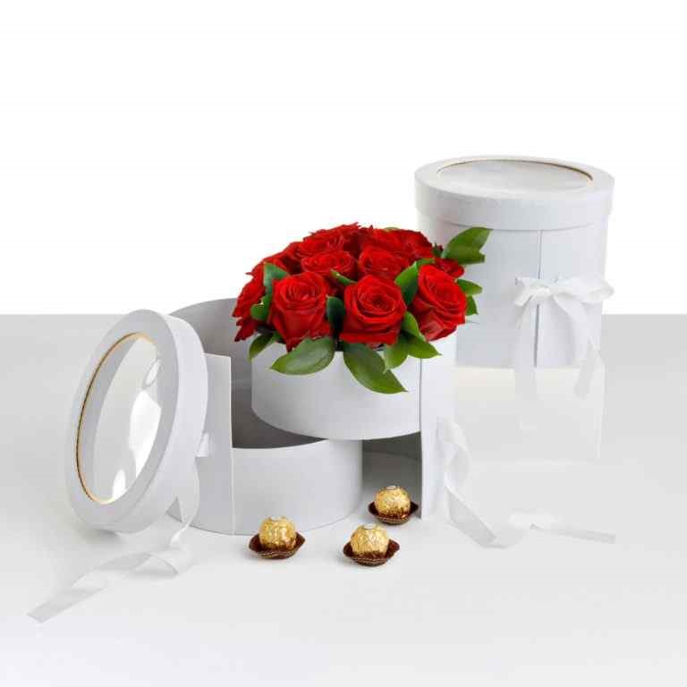 صندوق هدايا ابيض غطاء شفاف 704-6